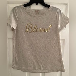 Blessed Top Size Petite Large Tan and Gold